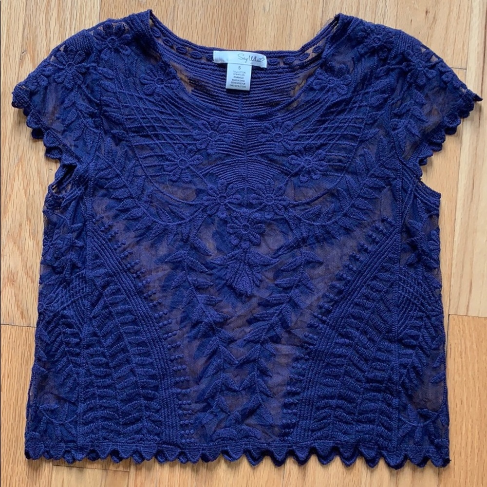 Mesh sheer blouse size small